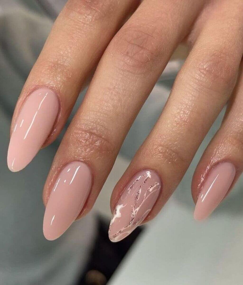 Almond nude nails